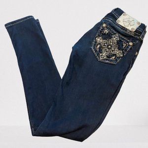 Miss Me Dark Wash Signature Skinny Jeans Buckle 24
